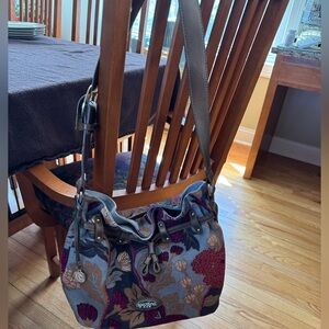 Spartina 449 Daufuskie Island Floral Linen & Leather Shoulder Bag - Retired